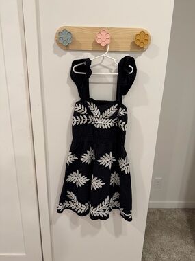 Anthropologie NWT Navy Dress with Embroidery